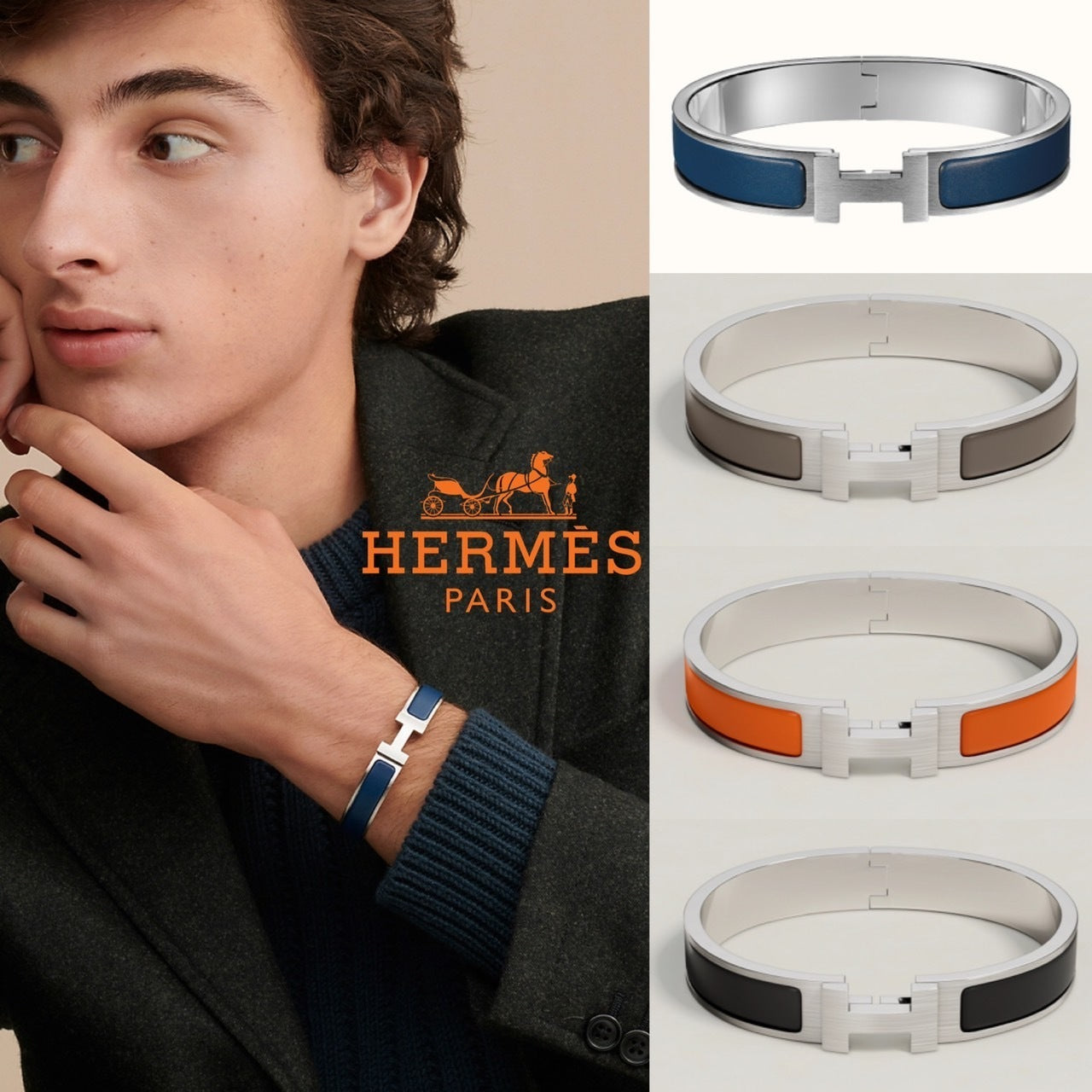 【超人気】エルメス★メンズブレスレット クリックH(HERMES直営店)