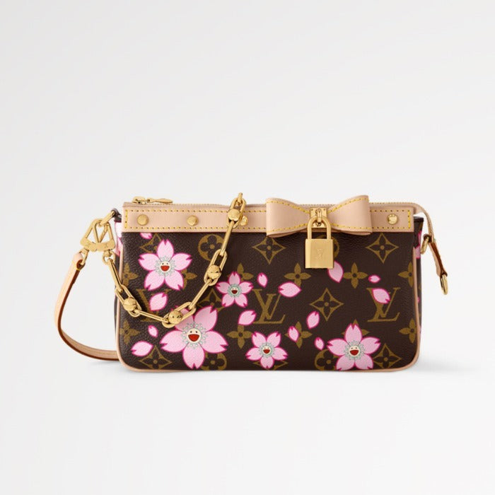 【桜モチーフが素敵☆】Louis vuitton×村上隆コラボ ポシェット M13666
