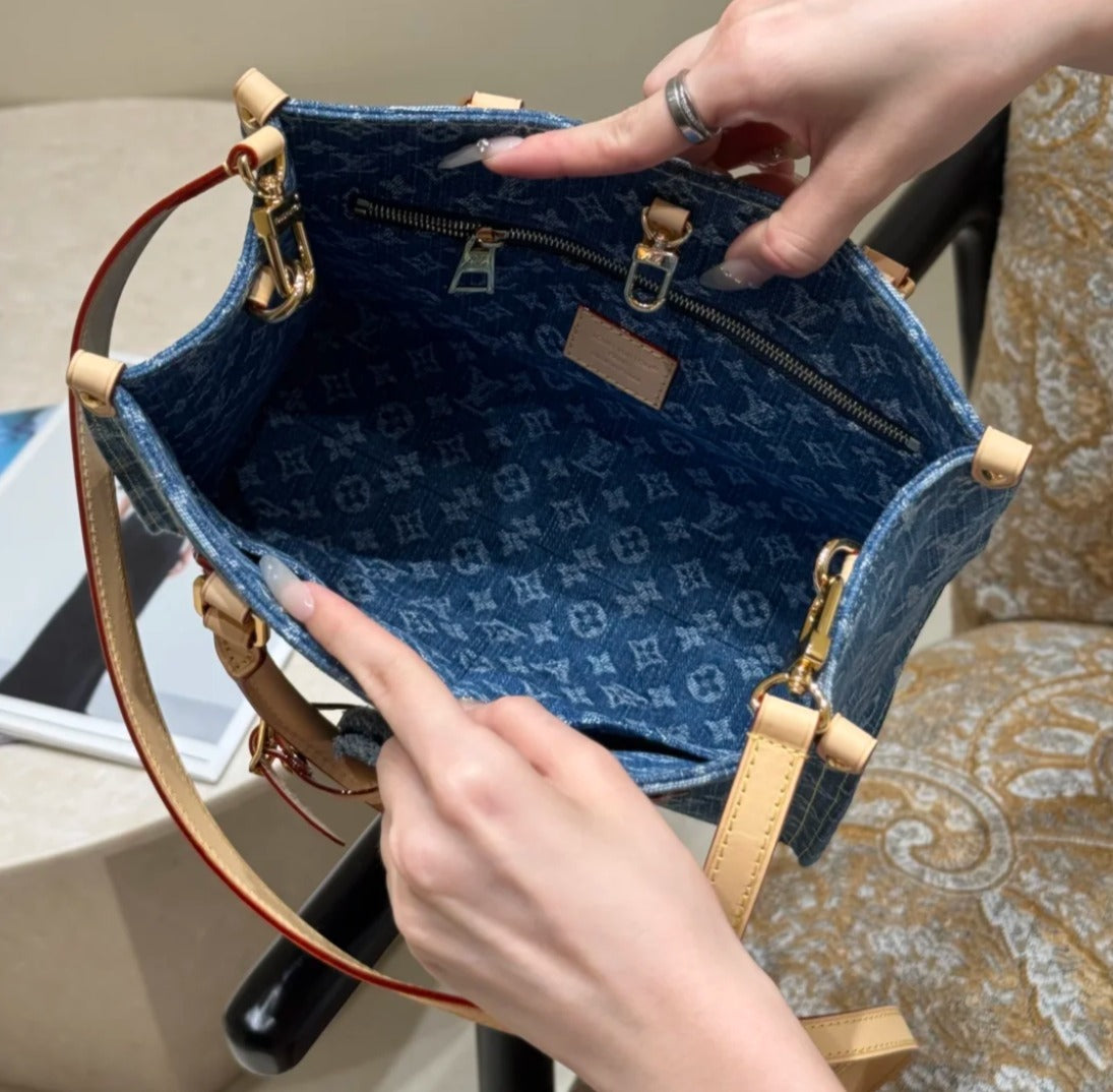【お洒落】Louis Vuitton モノグラム・デニム オンザゴー PM M14633