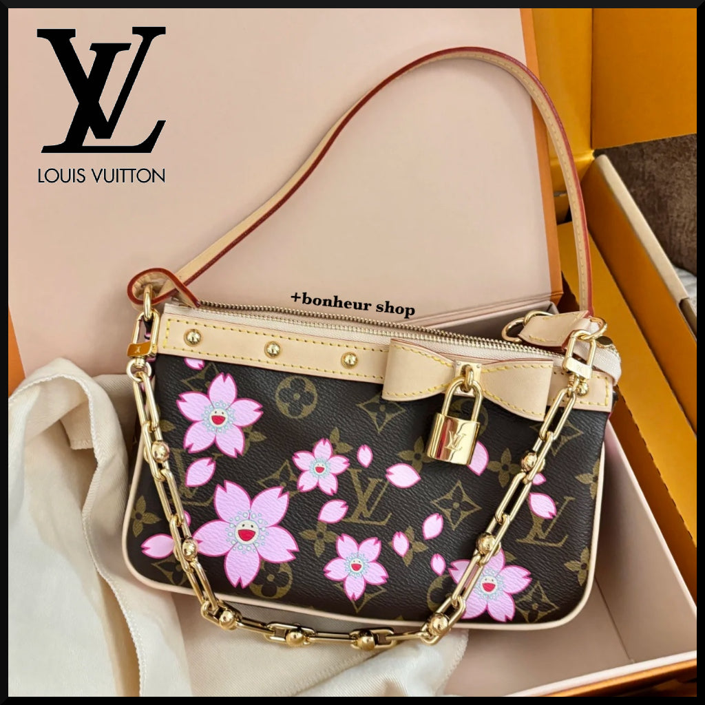 【桜モチーフが素敵☆】Louis vuitton×村上隆コラボ ポシェット M13666