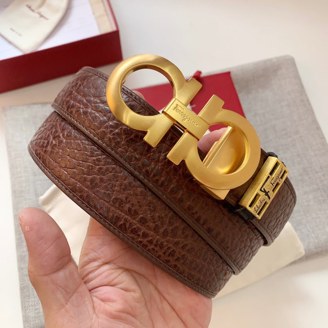 FERRAGAMO 輸入された第一層の牛革の縁取りデザイン