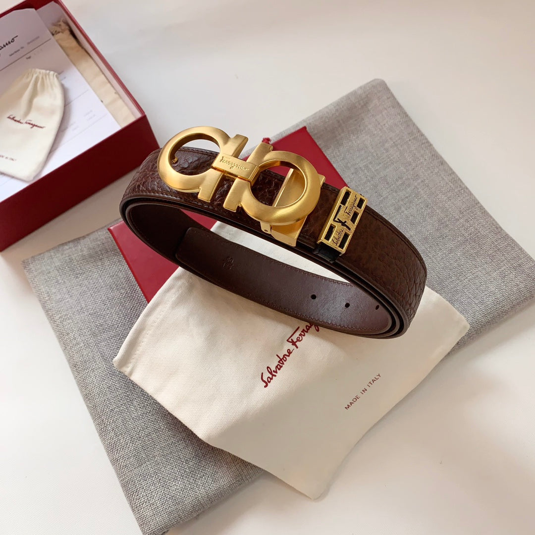 FERRAGAMO 輸入された第一層の牛革の縁取りデザイン
