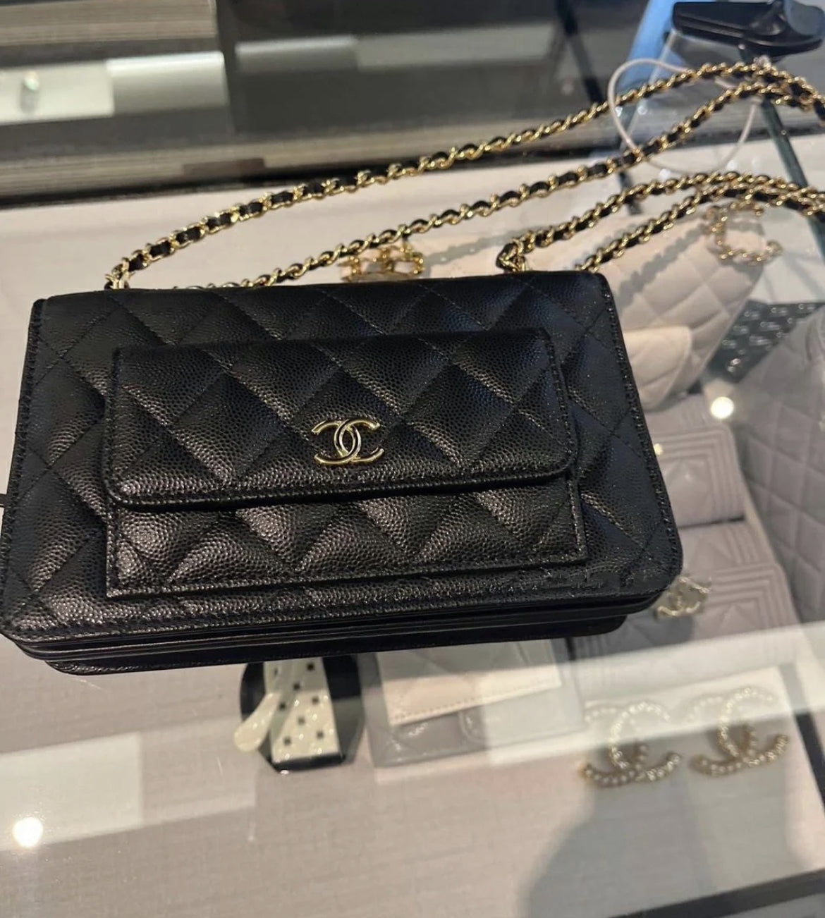 【2way/ポケット付き♪】CHANEL チェーンウォレット ミニバック