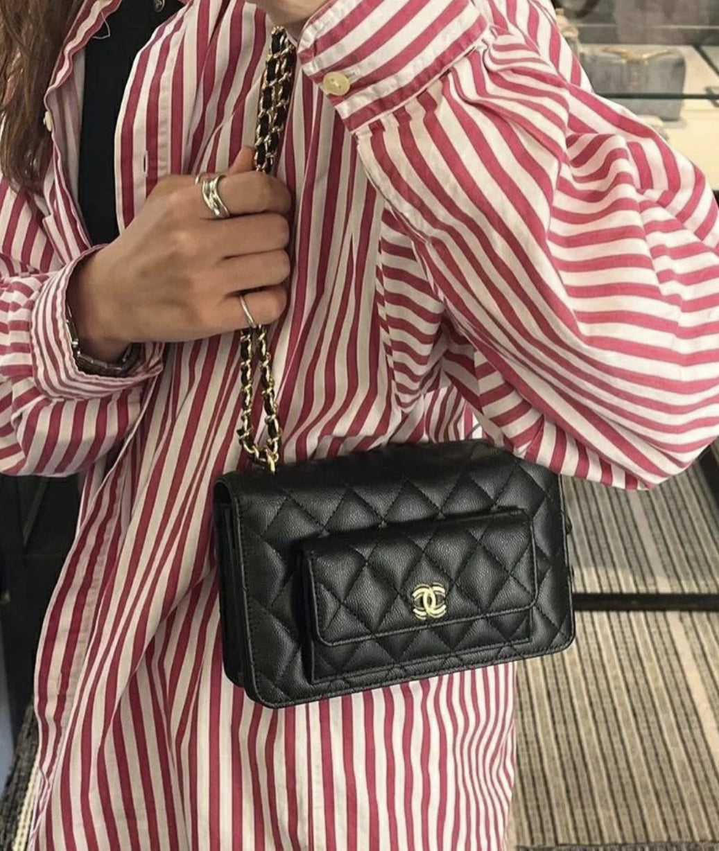 【2way/ポケット付き♪】CHANEL チェーンウォレット ミニバック