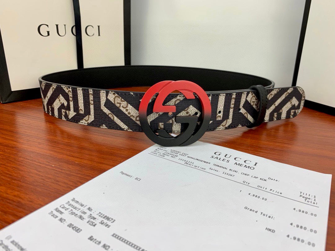【GUCCI 公式旗艦店】クラシックGファミリーフラワーベルトボディ/初層レザーソール