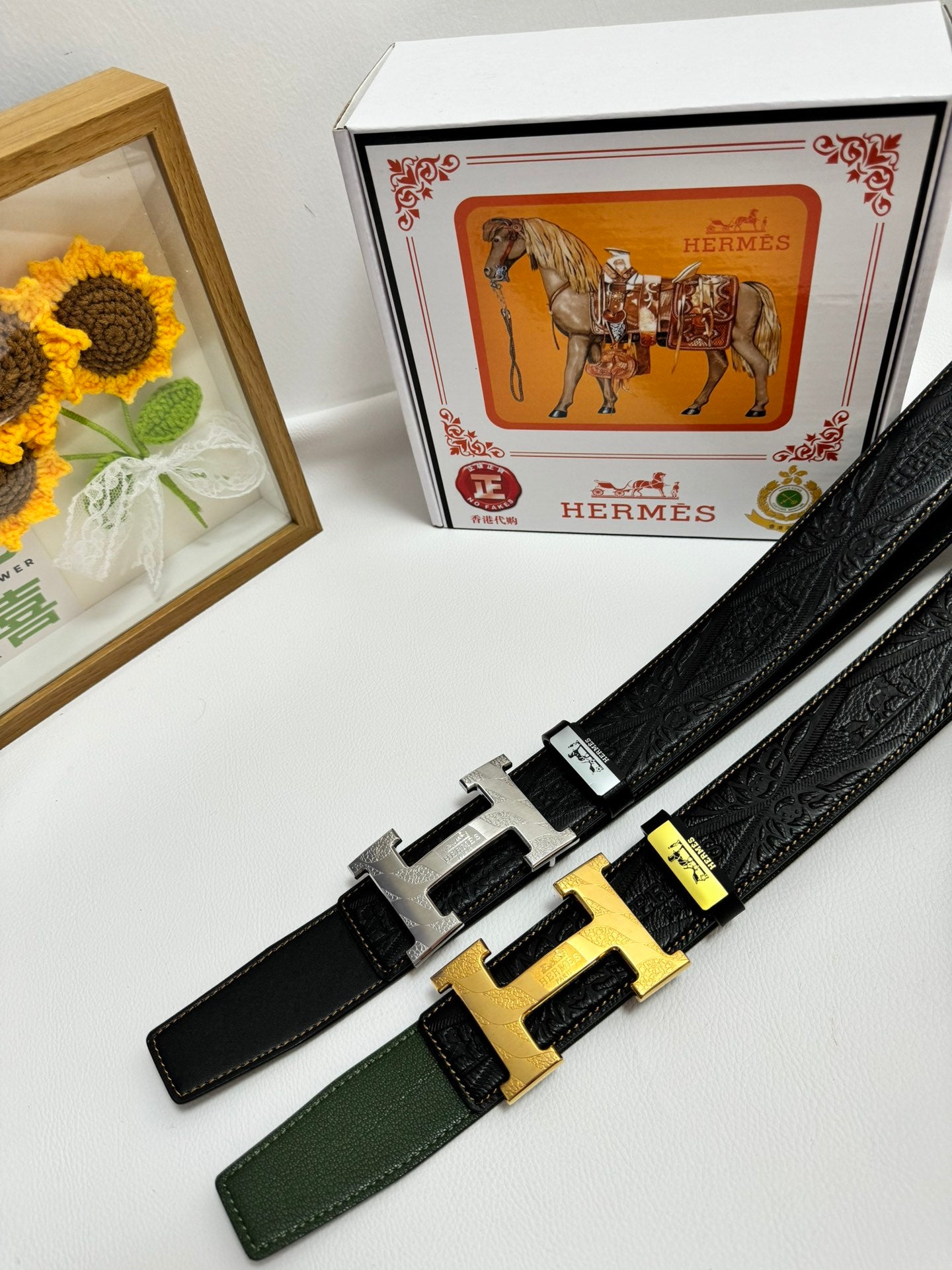 HERMES オリジナル牛革ベルト