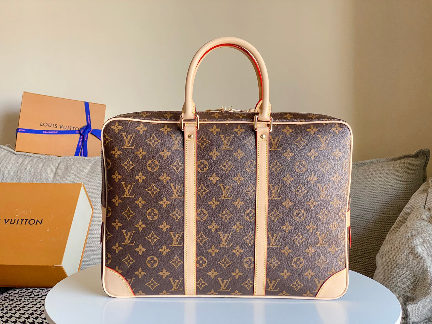 【LOUIS VUITTON】Porte-Documents Voyage モノグラム キャンバス製ブリーフケース