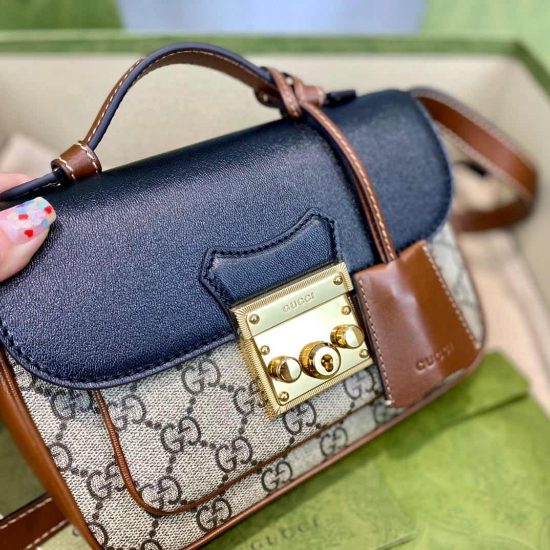 人気商品★GUCCI 𝐆𝐮𝐜𝐜𝐢 𝐩𝐚𝐝𝐥𝐨𝐜𝐤 ポータブルメッセンジャーバッグ