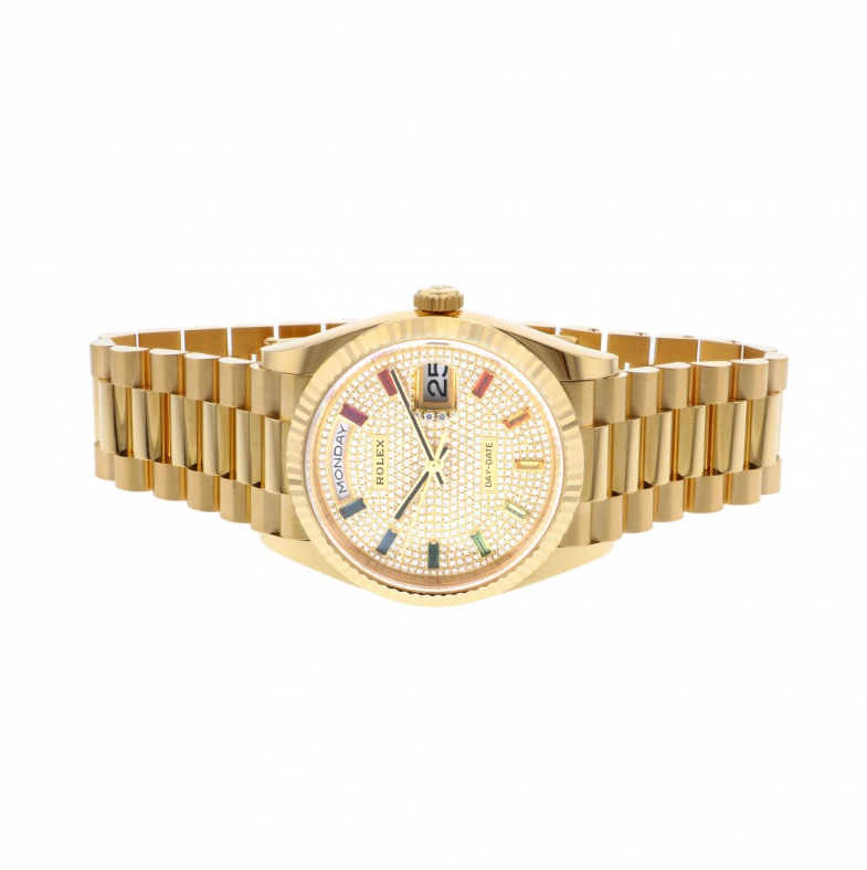 ロレックス ROLEX デイデイト パヴェレインボー 128238