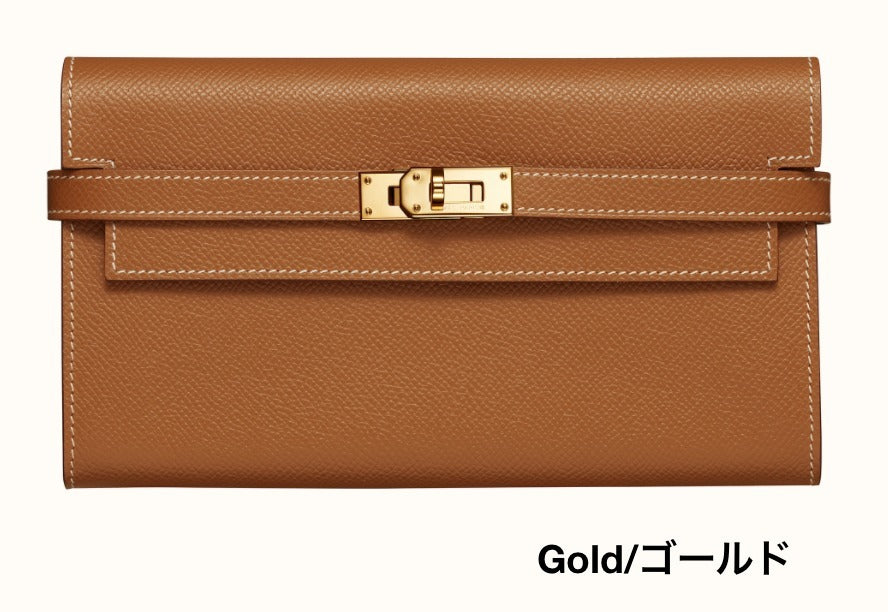 大人の贅沢 ◆Hermes直営店◆グレージュ&ブラック☆長財布 KELLY