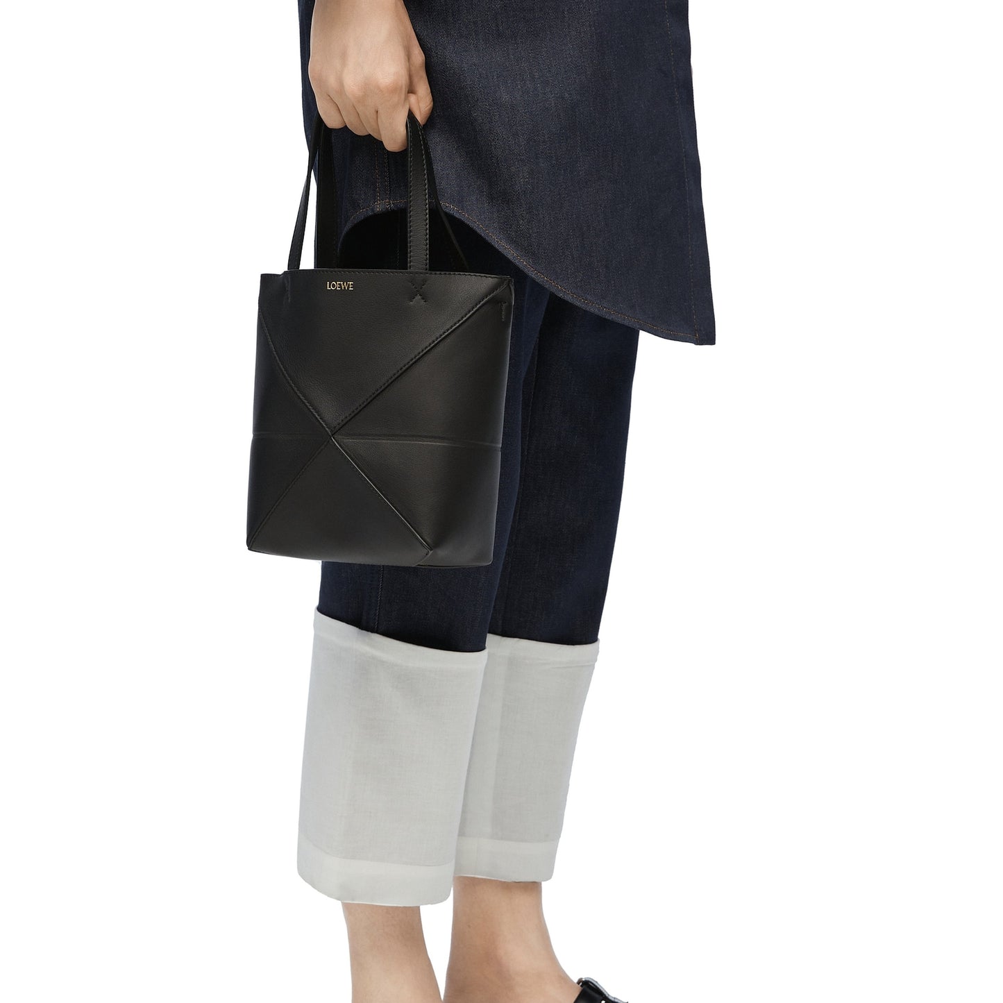 LOEWE ロエベ シャイニー カーフスキン パズルフォールドトート