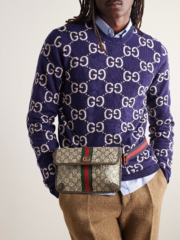 【GUCCI】レザー＆コーティングキャンバス モノグラム