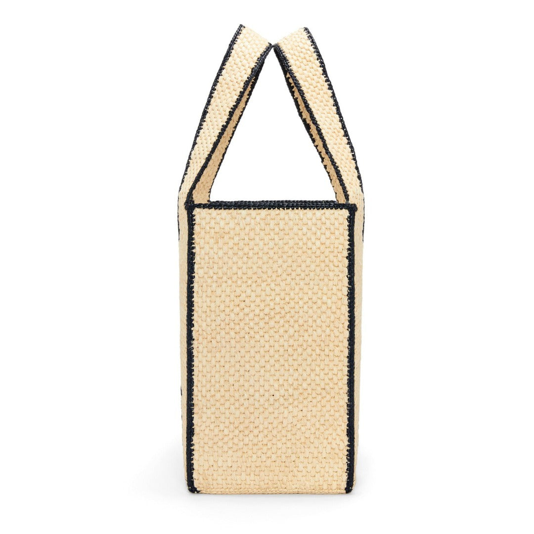 【話題】LOEWE◆ラフィア ラージ フォントトート レザーポケット