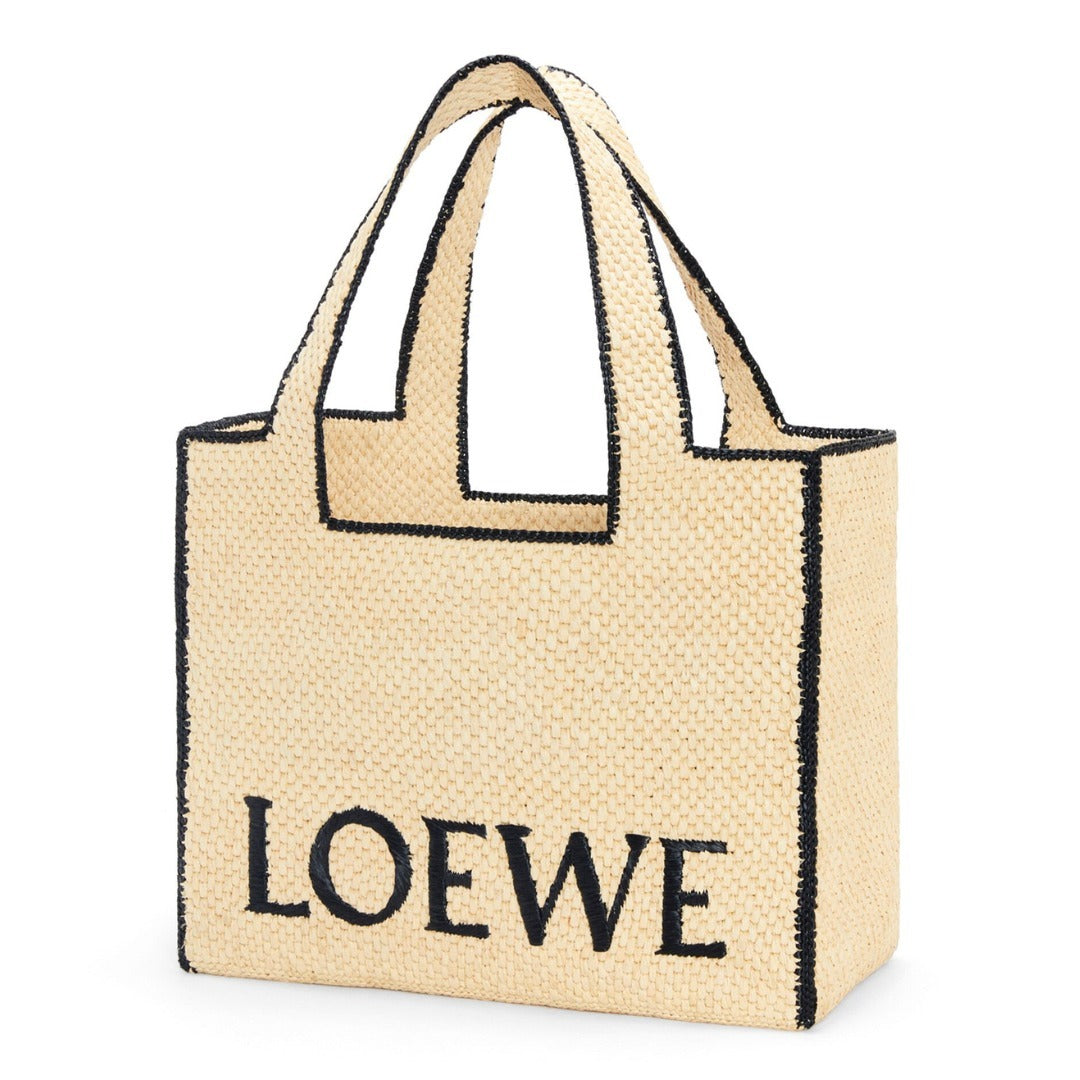 【話題】LOEWE◆ラフィア ラージ フォントトート レザーポケット