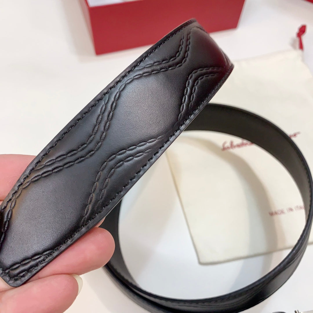 FERRAGAMO  イタリア輸入革  プレミアム純鋼自動バックル