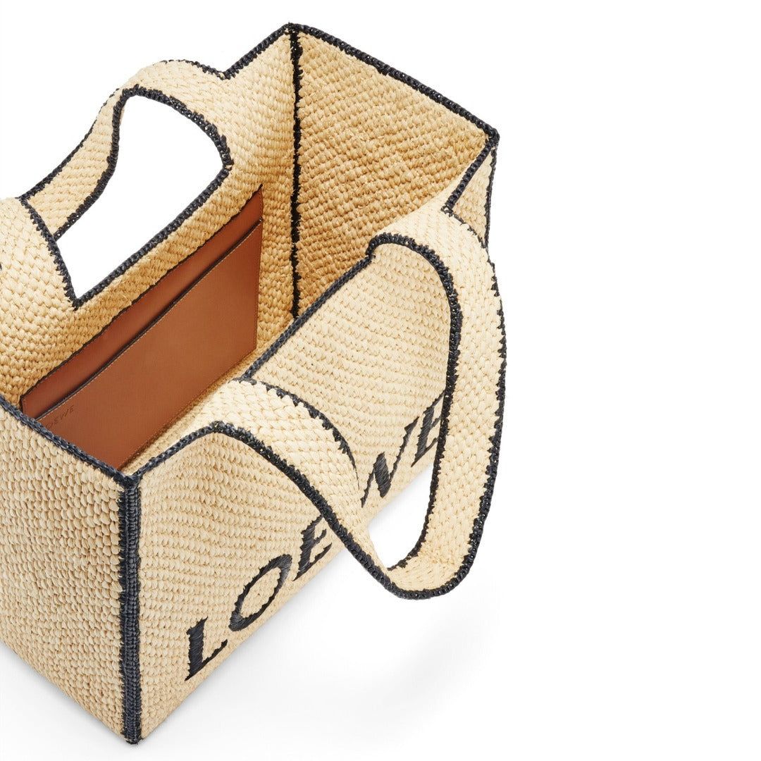 【話題】LOEWE◆ラフィア ラージ フォントトート レザーポケット