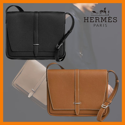 【スリムで使いやすい♪】HERMES★ カーフ革 ショルダー バッグ H074774CK89  H074774CK37
