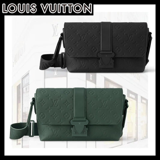 LV Sケープ メッセンジャー トリヨン レザー ブラック グリーン  M23741 M24439