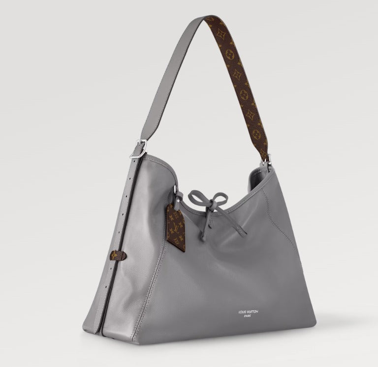 Louis Vuitton《キャリーオールダークMM》グレー ラム DHL 直営 M25143M12583