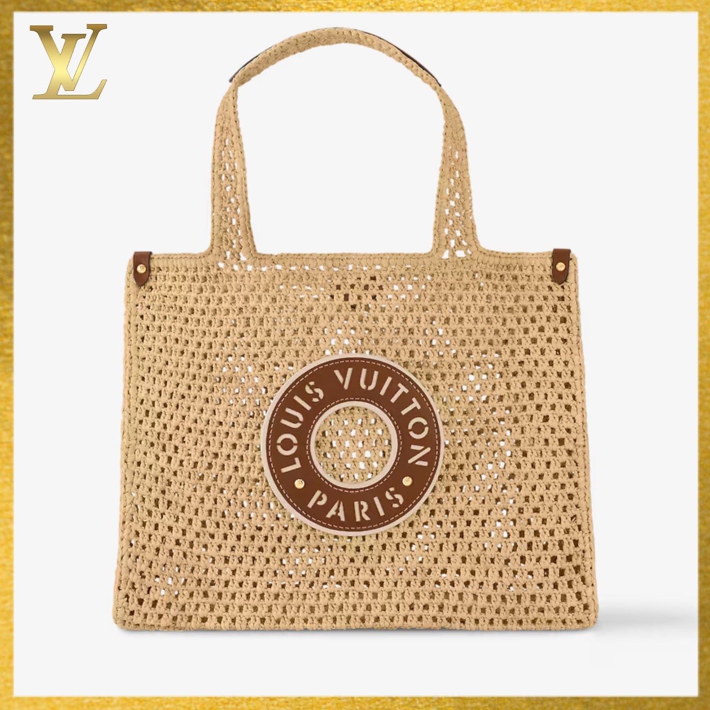 【LOUIS VUITTON】天然のラフィア(ヤシ)のオンザゴー MM M24723