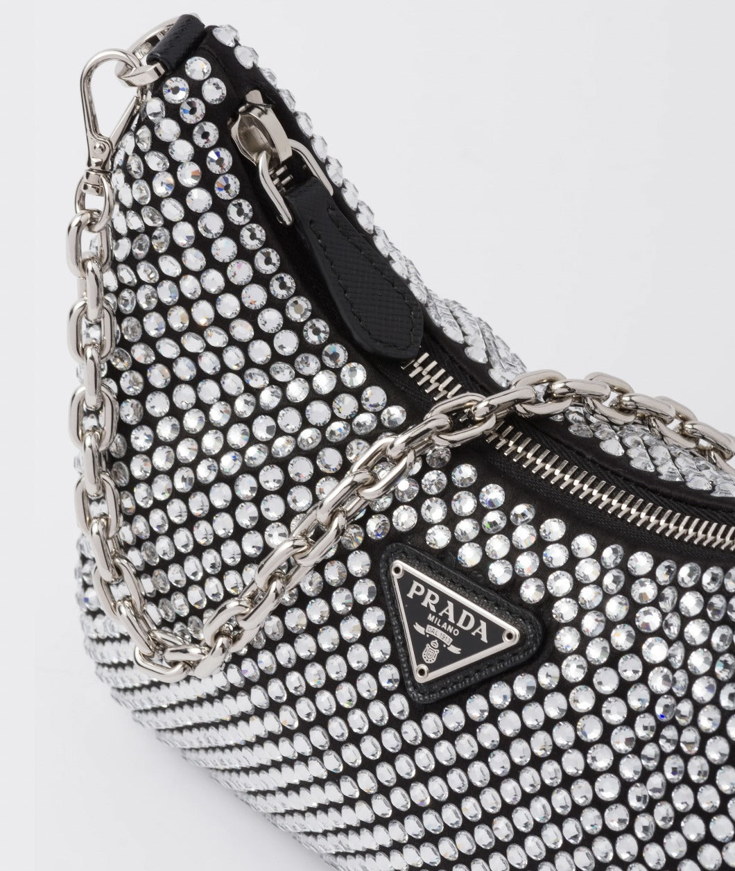 ☆PRADA☆Re-Edition 2005 クリスタル付サテンバッグ 1BH204_2AWL_F0T7O_V_V9L