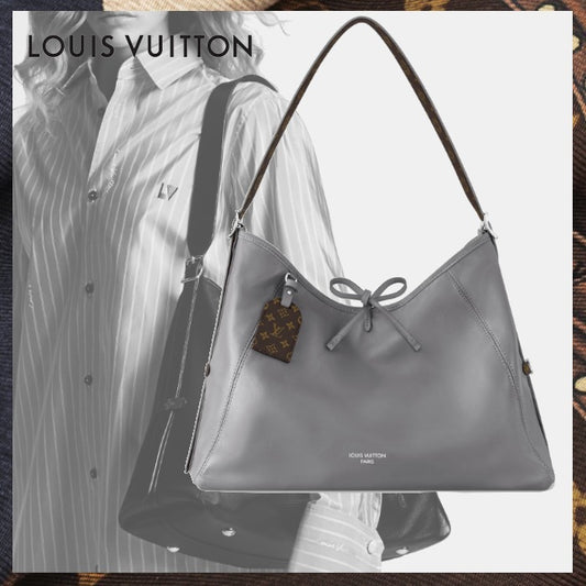 Louis Vuitton《キャリーオールダークMM》グレー ラム DHL 直営 M25143M12583