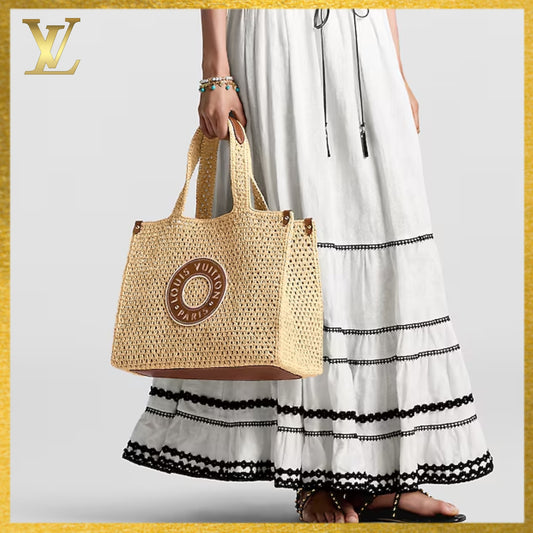 【LOUIS VUITTON】天然のラフィア(ヤシ)のオンザゴー MM M24723